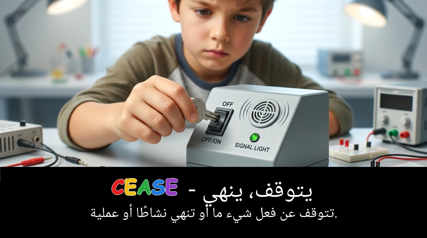 Arabic Illustration for cease